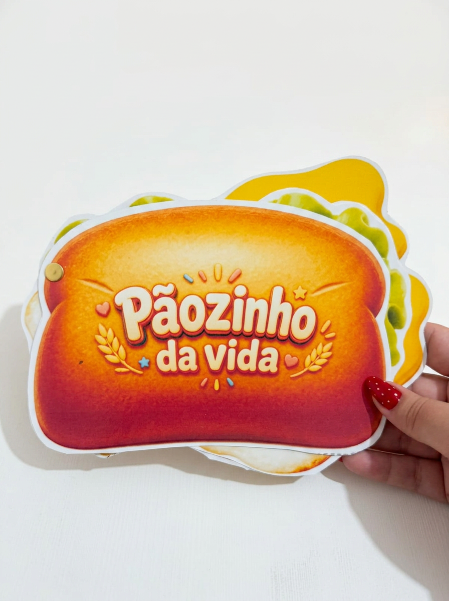 Peça do pão com o logo Pãozinho da Vida